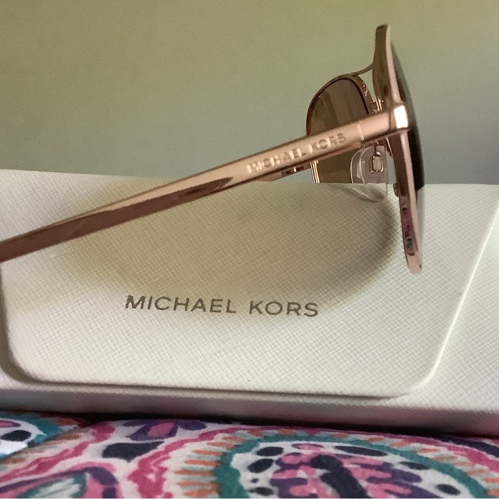 Michael Kors Gold-Toned Aviator Sunglasses - Picture 4 of 5